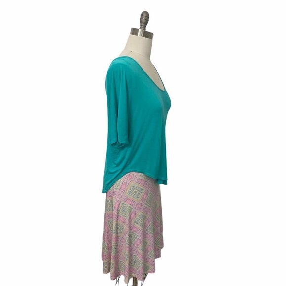 LulaRoe Azure Pastel Aztec Fit & Flare Skirt NWT, Women’s Size Small - Picture 7 of 10